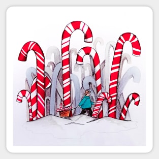 Candy Cane Forest Sticker